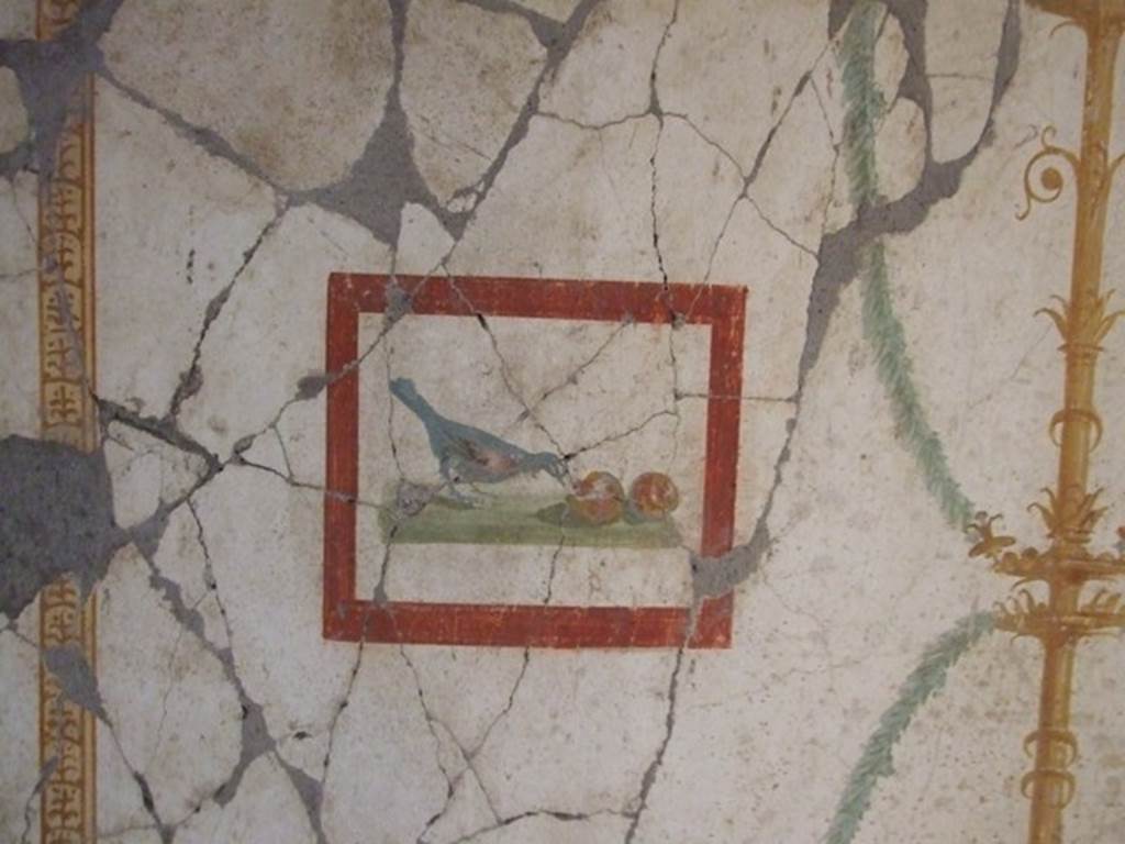 VII.16.17-22 Pompeii.  December 2007.   Painted wall panel of bird and figs or pomegranates.