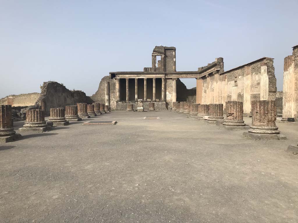 VIII.1.1 Pompeii. April 2019. Looking west from top of steps from Forum. Photo courtesy of Rick Bauer.