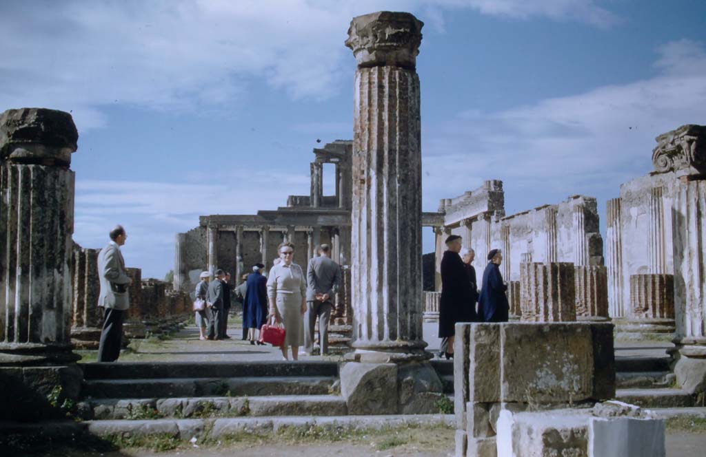 VIII.1.1 Pompeii. November 1958. Looking west into Basilica, from Forum. Photo courtesy of Rick Bauer.