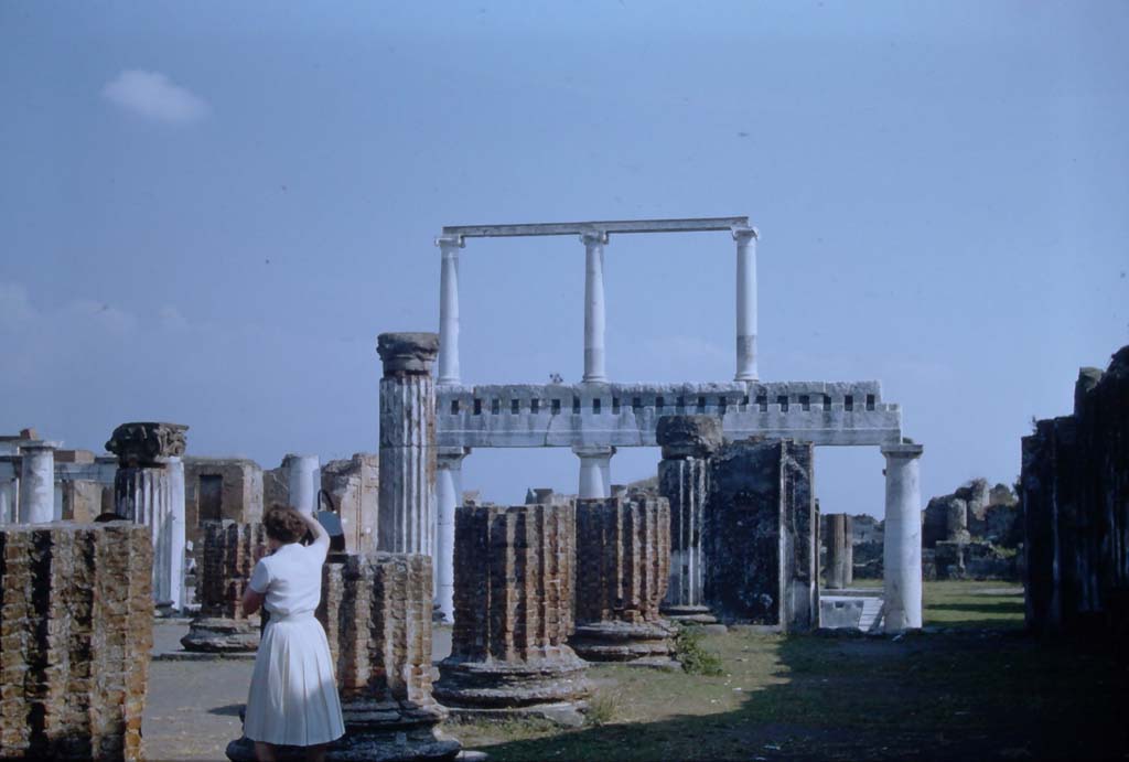 VIII.1.1 Pompeii. November 1961. Looking east across Basilica towards Forum. Photo courtesy of Rick Bauer.