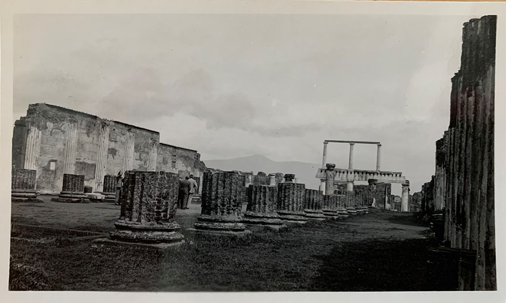 VIII.1.1 Pompeii. 1937. Basilica, looking north-east from west end of south corridor.
Photo courtesy of Rick Bauer

