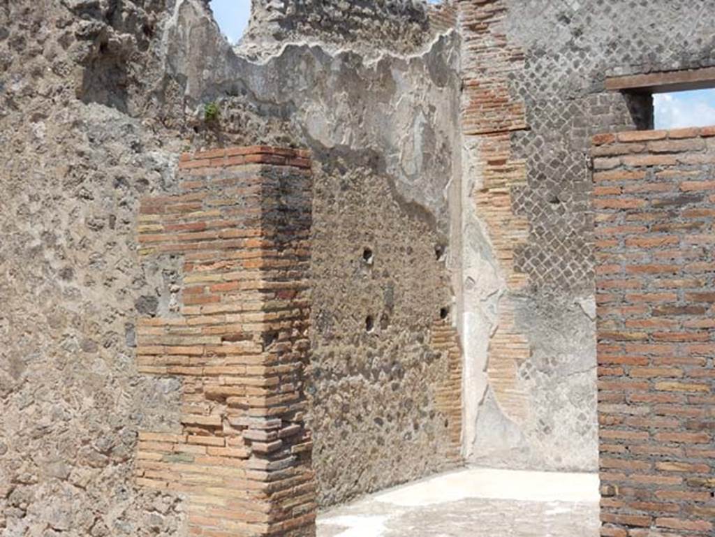 VIII.2.14 Pompeii. May 2018. Doorway in east wall of the centre room, looking towards the north-east corner.  Photo courtesy of Buzz Ferebee.

