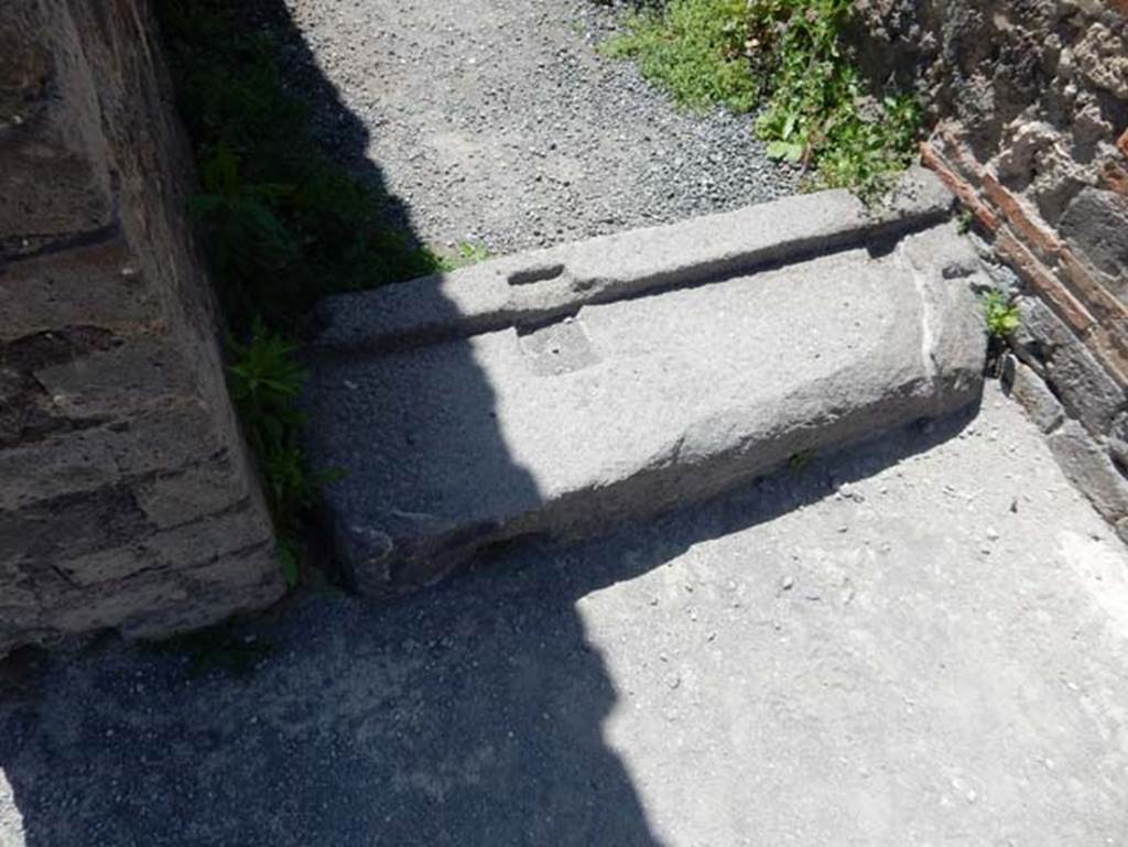 VIII.2.14 Pompeii. May 2018. Threshold of doorway to corridor, leading to kitchen area. Photo courtesy of Buzz Ferebee.
