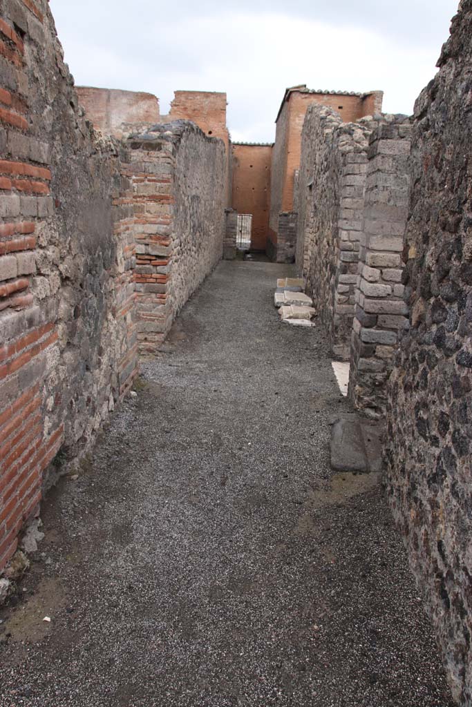 VIII.2.14 Pompeii. October 2020. Looking north along passageway with doorway to peristyle, on left . 
Photo courtesy of Klaus Heese.

