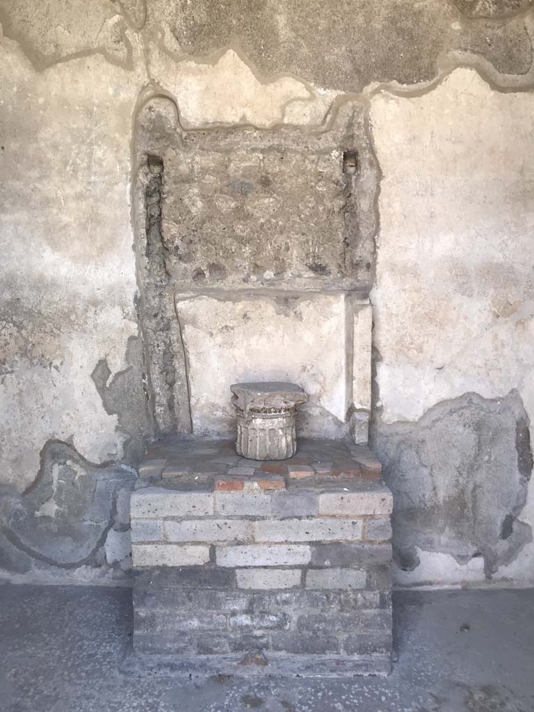 VIII.2.16 Pompeii. May 2017. Household shrine against the south wall.  Photo courtesy of Buzz Ferebee.
