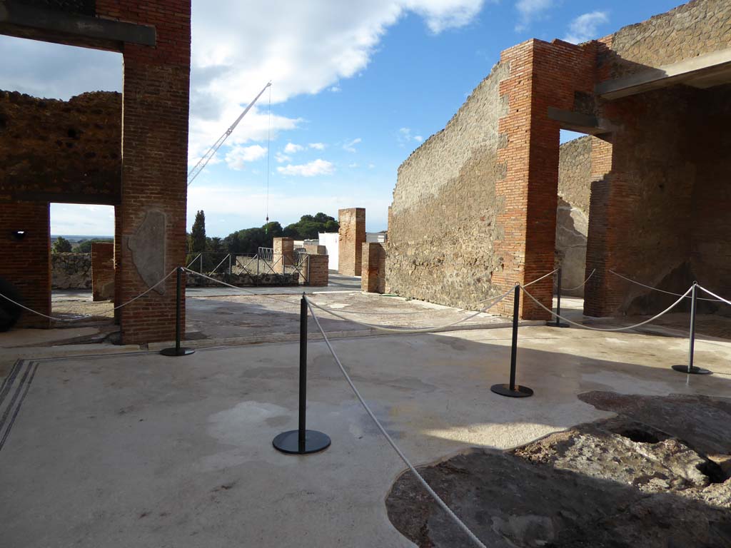 VIII.2.16 Pompeii. May 2017. Flooring of east portico. Photo courtesy of Buzz Ferebee.
