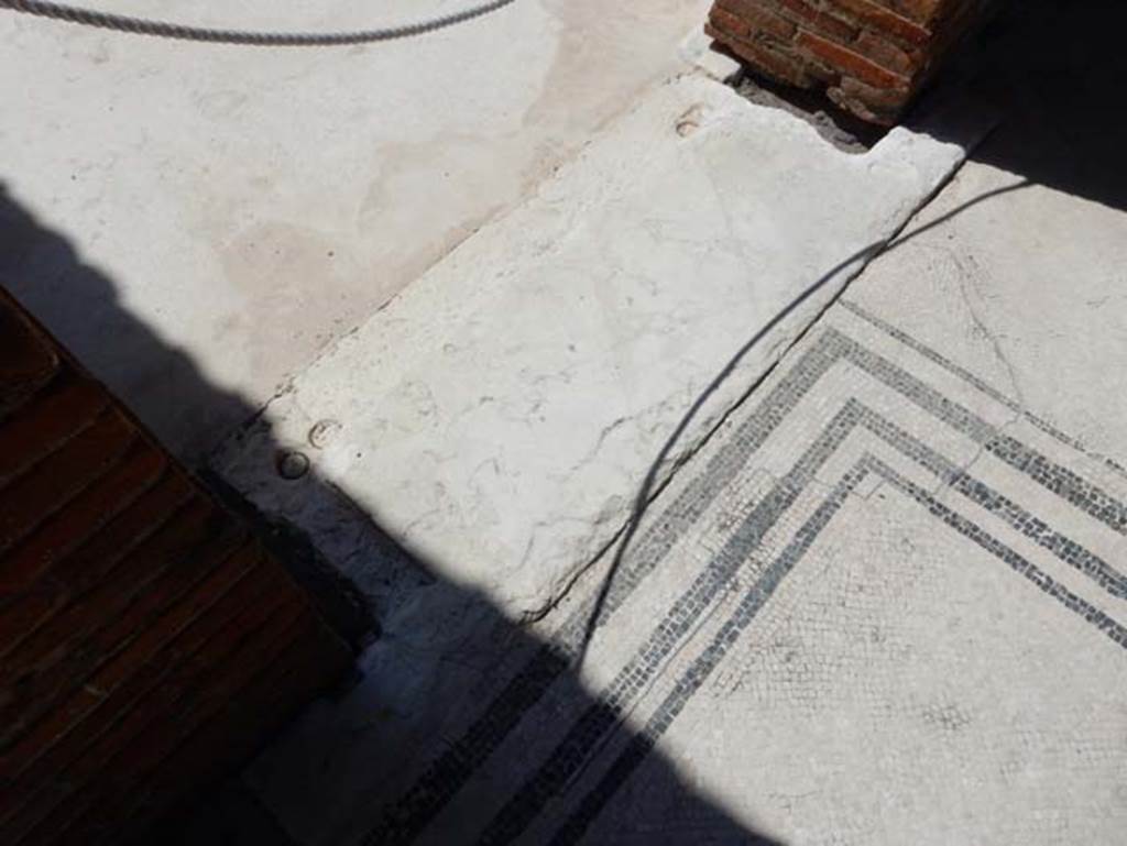 VIII.2.16 Pompeii. May 2018. Threshold in north-west corner of atrium leading to triclinium. Photo courtesy of Buzz Ferebee.
