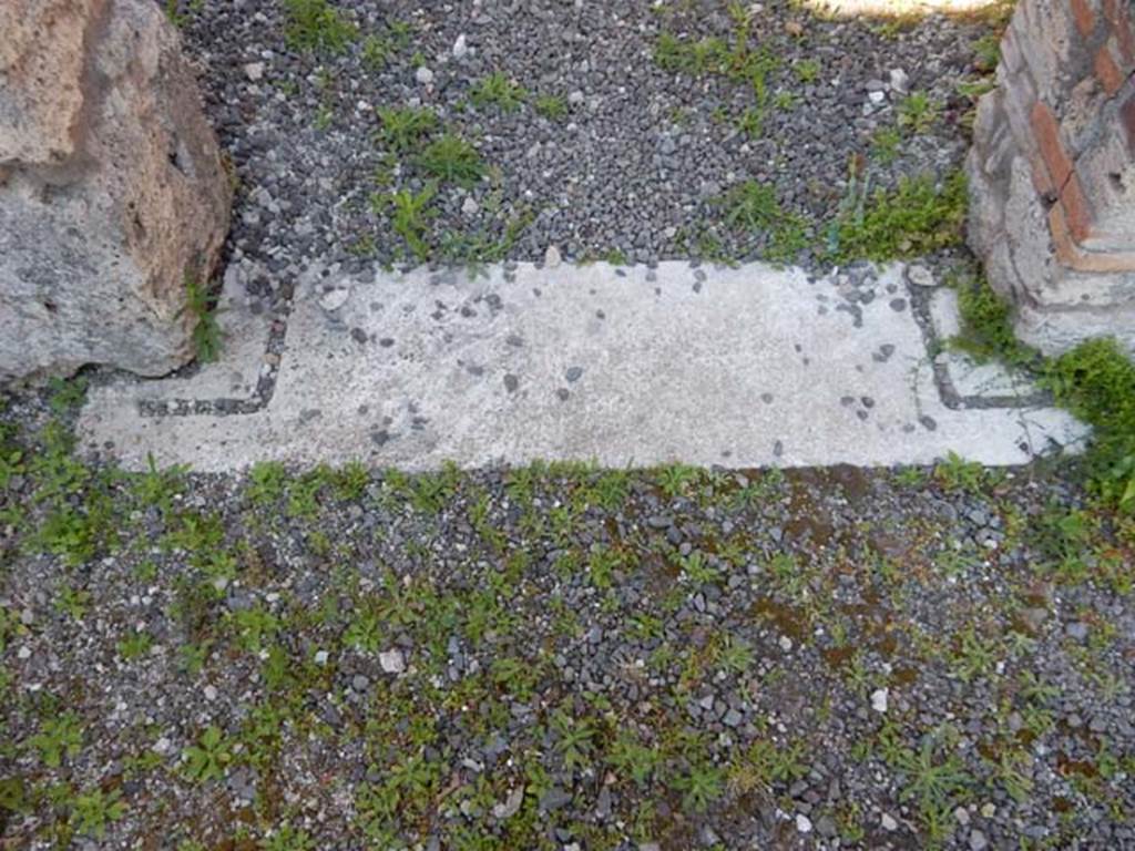 VIII.3.14 Pompeii. May 2016. Threshold of doorway leading into triclinium. Photo courtesy of Buzz Ferebee.