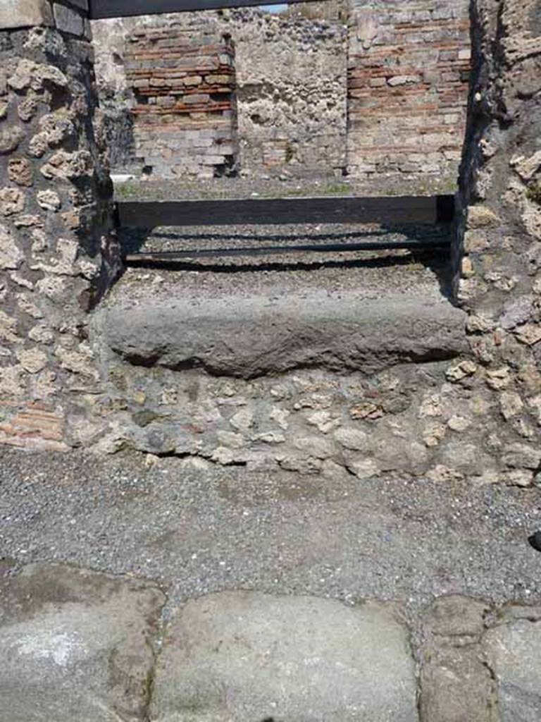 VIII.3.15 Pompeii. May 2010. Pavement with step to entrance.