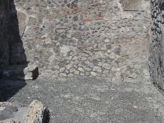 VIII.3.23 Pompeii. July 2008. Possible latrine in south-east corner of rear room. Photo courtesy of Barry Hobson.