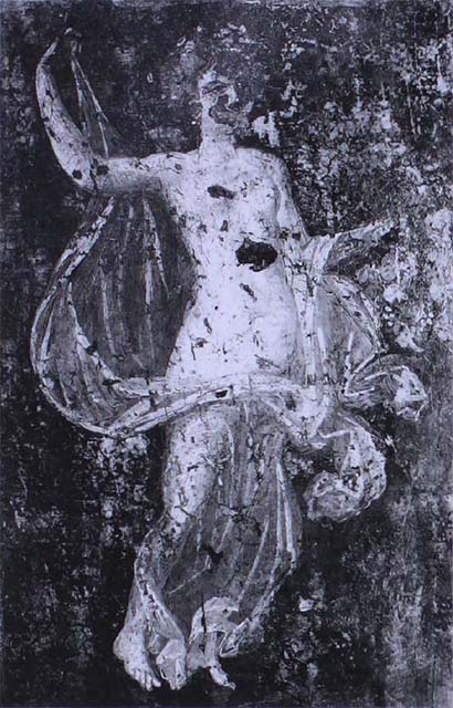 VIII.4.4 Pompeii. Entrance corridor or fauces. Floating figure carrying a wreath of ivy. 
Now in Naples Archaeological Museum. Inventory number 9149.
