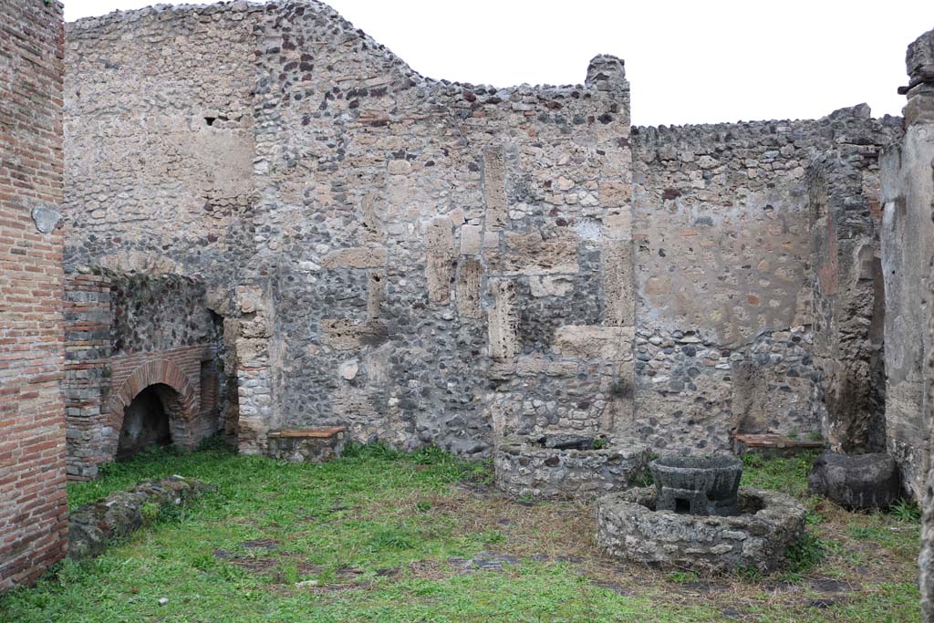VIII.4.27 Pompeii. December 2018. Looking north across bakery towards north wall. Photo courtesy of Aude Durand.