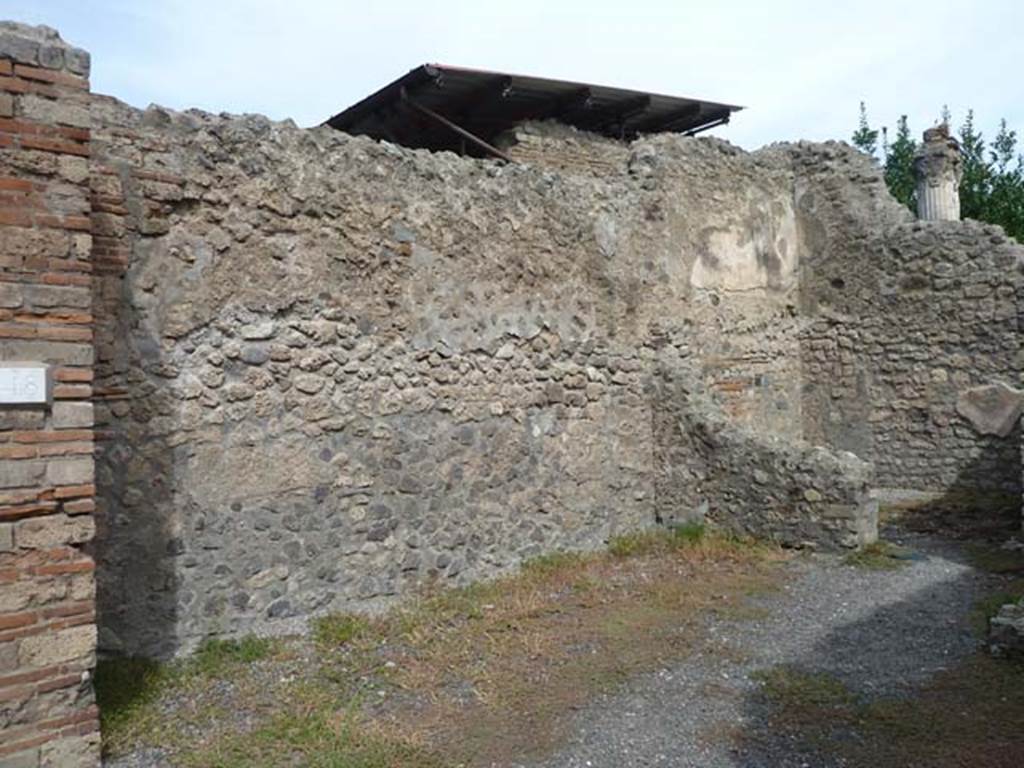 VIII.4.48 Pompeii. September 2015. Looking towards north wall of shop-room.