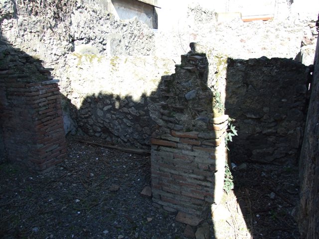 VIII.5.2 Pompeii. March 2009. Room 3, looking north to site of stairs with cupboard under?.
