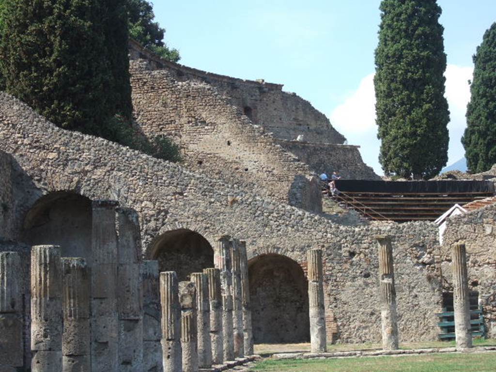 VIII.7.16 Pompeii.  September 2006. Looking north towards north west corner and staircase to Triangular Forum.