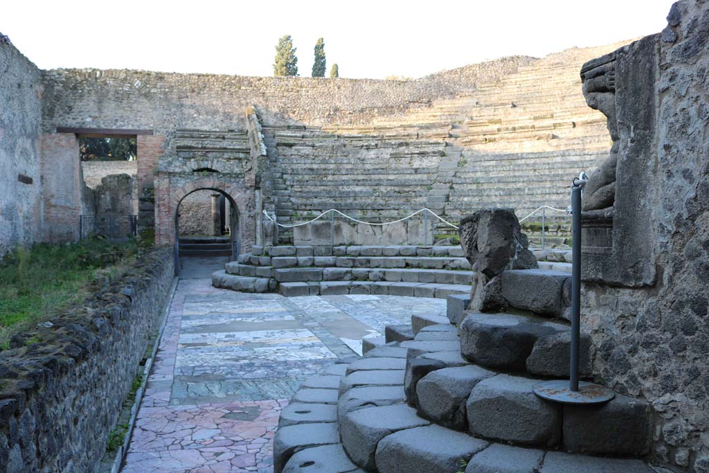 VIII.7.19 Pompeii. December 2018. 
Exit/entrance to Little Theatre, on east end of Large Theatre. Photo courtesy of Aude Durand.
