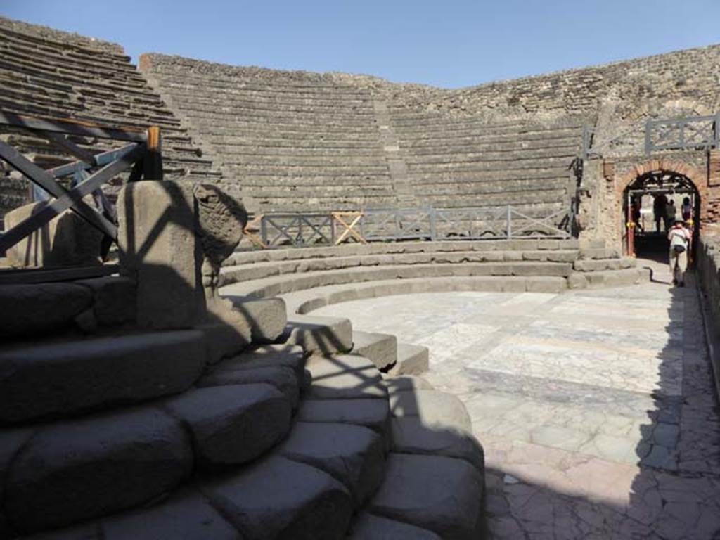 VIII.7.19 Pompeii. October 2014. Looking towards stone seating on East side. Photo courtesy of Michael Binns.
