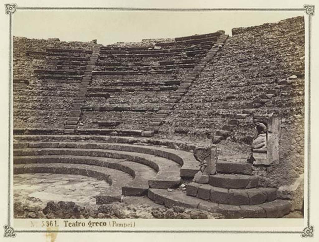 VIII.7.19 Pompeii. From an album dated February 1874. Looking towards seating on east side.
Photo courtesy of Rick Bauer.
