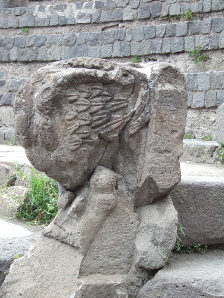VIII.7.19 Pompeii. May 2006. East end. Tufa Lion’s foot.