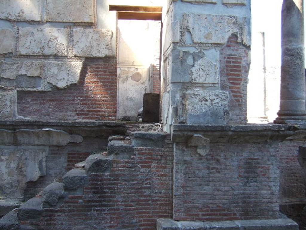 VIII.7.28 Pompeii.  December 2007. South side of Temple with steps to Cella.