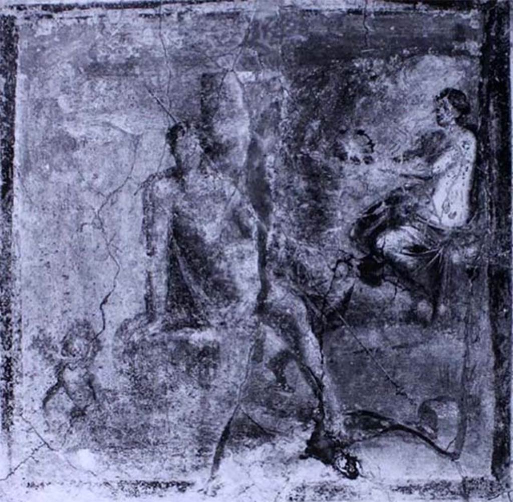 IX.2.10 Pompeii. Painting of Narcissus and the nymph found in the same triclinium.
Now in Naples Archaeological Museum. Inventory number 9386.
