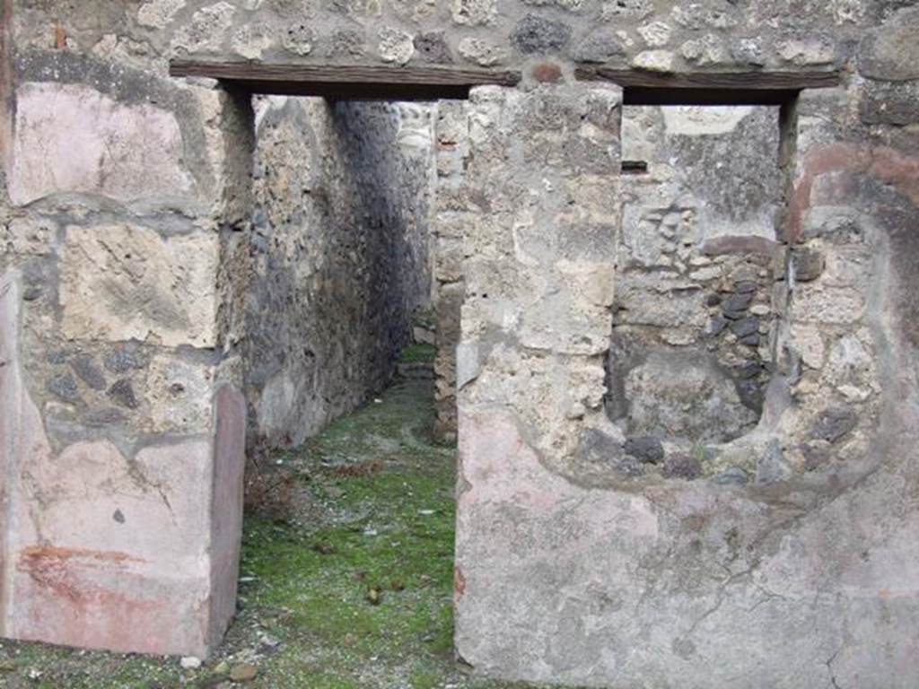 IX.2.12 Pompeii. December 2007. Doorway in east wall to rear rooms.