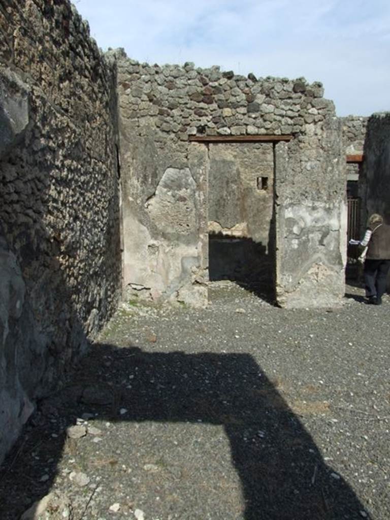 IX.2.18 Pompeii. March 2009. Room 1, north-east corner of atrium. North side, looking east towards room 2 and entrance corridor.

