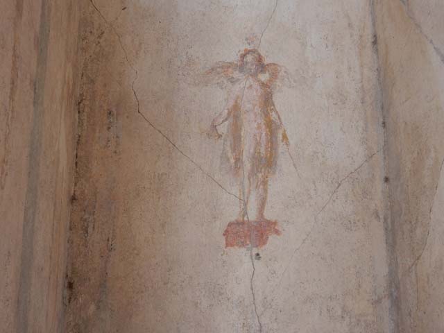 IX.3.5 Pompeii. March 2009. Room 4, painted figure in recess in east side of north wall.  
