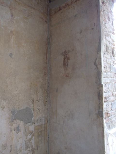 IX.3.5 Pompeii. May 2015. Room 4, detail of painted figure in south-east corner.
Photo courtesy of Buzz Ferebee.

