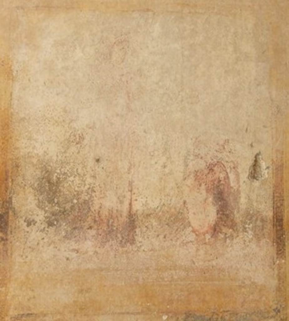 IX.3.5 Pompeii. March 2009. Room 6, remains of wall painting of unknown figure, standing in front of 2 children, possibly Medea.   See Helbig, W., 1868. Wandgemälde der vom Vesuv verschütteten Städte Campaniens. Leipzig: Breitkopf und Härtel. 1466.
