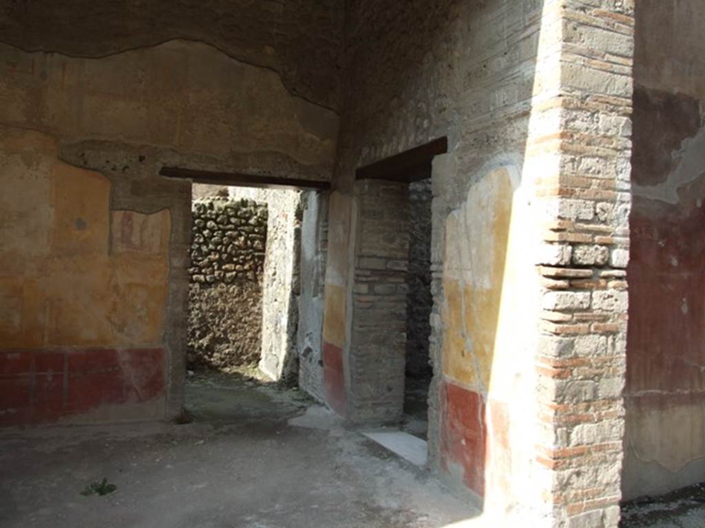 IX.3.5 Pompeii. March 2009. Room 6, north-east corner of ala, with doorway to room 11, in centre of east wall.