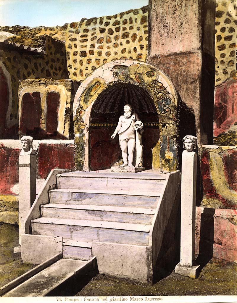 IX.3.5 Pompeii. 1957. Room 26, statues, in situ, in garden area. Photo by Stanley A. Jashemski.
Source: The Wilhelmina and Stanley A. Jashemski archive in the University of Maryland Library, Special Collections (See collection page) and made available under the Creative Commons Attribution-Non Commercial License v.4. See Licence and use details.
J57f0470

