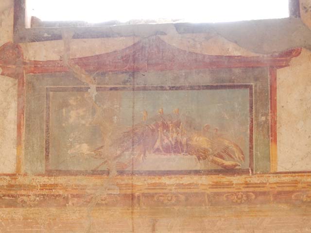 IX.3.5 Pompeii. May 2015. Room 13, painting in upper centre of south wall. 
Photo courtesy of Buzz Ferebee.

 
