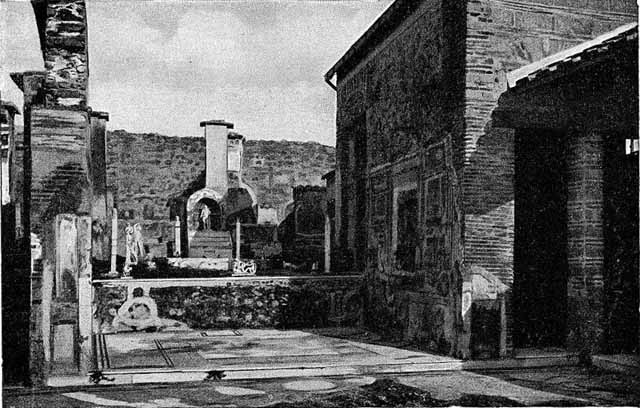 IX.3.5 Pompeii. 1892. Old photograph of tablinum and garden area. Photo courtesy of Rick Bauer.