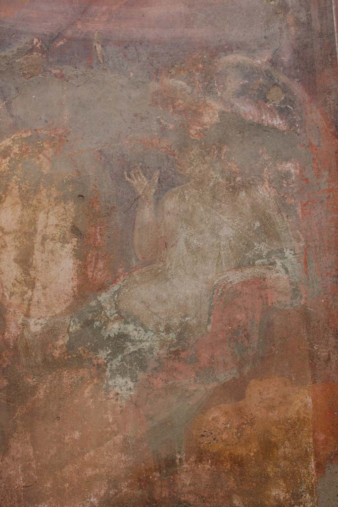IX.5.2 Pompeii. May 2019. 
Room ‘u’, detail of right side (Thetis) from central wall painting on east wall.
Foto Christian Beck, ERC Grant 681269 DÉCOR.
