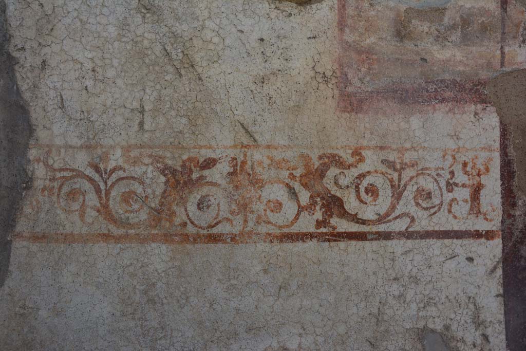 IX.5.2 Pompeii. March 2017. Room ‘c’, painted decoration on south wall at east end.
Foto Christian Beck, ERC Grant 681269 DÉCOR.
