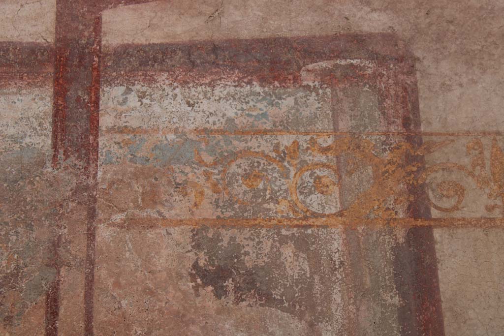 IX.5.2 Pompeii. May 2019. Room ‘c’, detail from south wall on west side of central wall painting.
Foto Christian Beck, ERC Grant 681269 DÉCOR.
