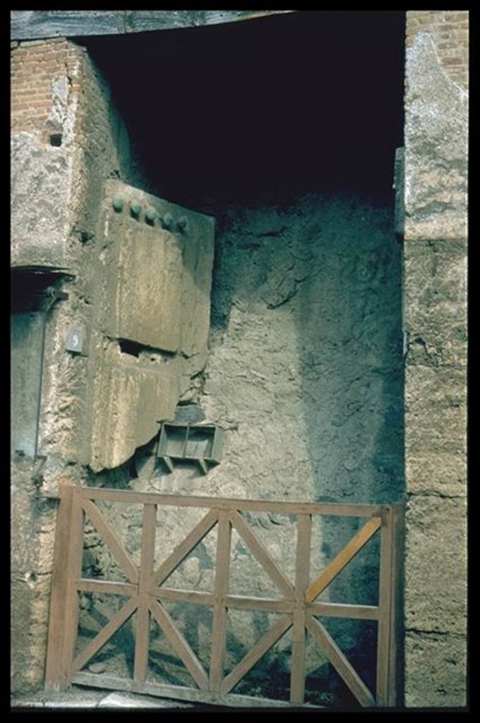 IX.7.9 Pompeii. West plaster-cast of entrance door. Photographed 1970-79 by Günther Einhorn, picture courtesy of his son Ralf Einhorn.

