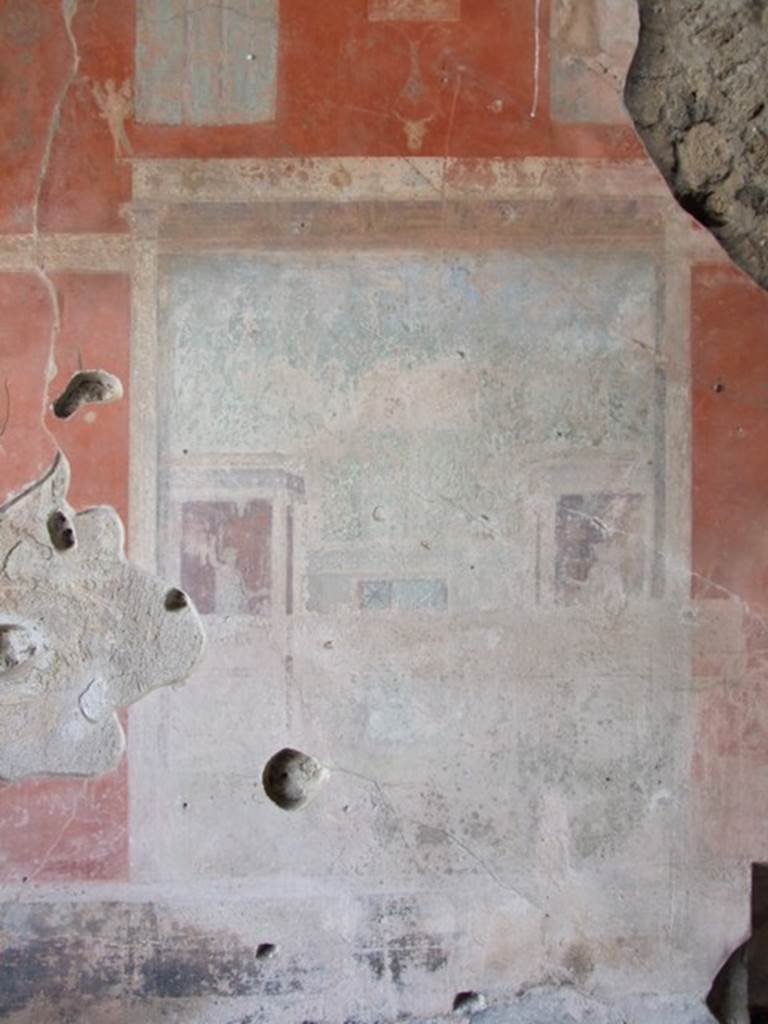 IX.9.c Pompeii. March 2009. South wall of triclinium, central panel. Architectural painting with figures.
