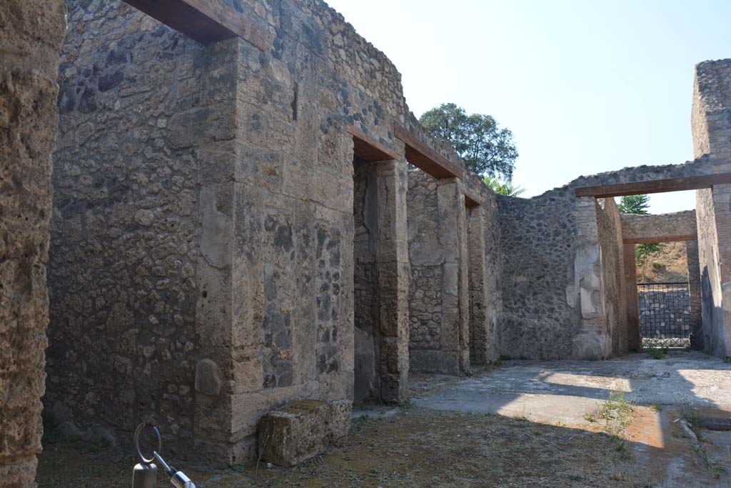 IX.14.4 Pompeii. July 2017. 
Secondary atrium 27, looking north along west side with doorway to room 20, on left, followed by 21, 22 and 29.
Foto Annette Haug, ERC Grant 681269 DÉCOR.

