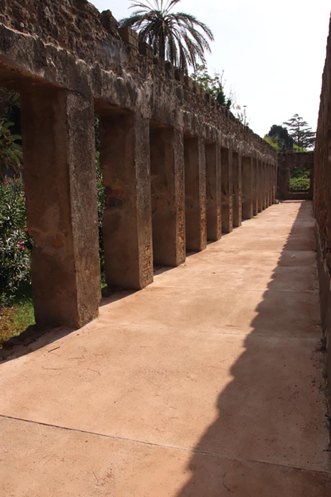 Villa of Diomedes, Pompeii. October 2023. 
Looking west along north portico towards north-west corner. Photo courtesy of Klaus Heese.
