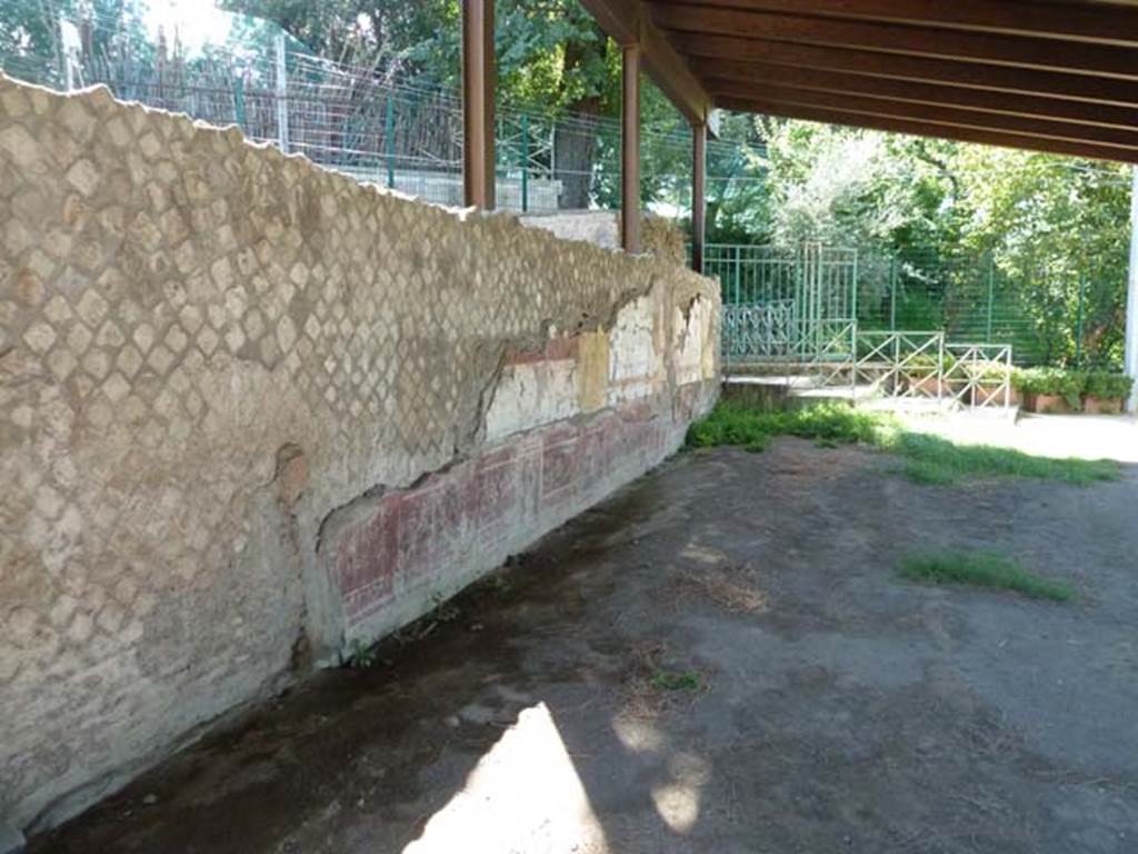 Villa San Marco, Stabiae, September 2015. Portico 1, west end of south wall.