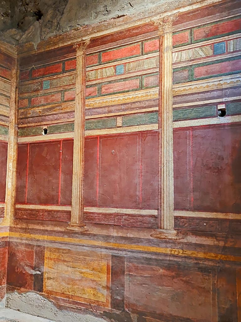 Villa of Mysteries, Pompeii. November 2023. Room 15, north wall at west end. Photo courtesy of Giuseppe Ciaramella.