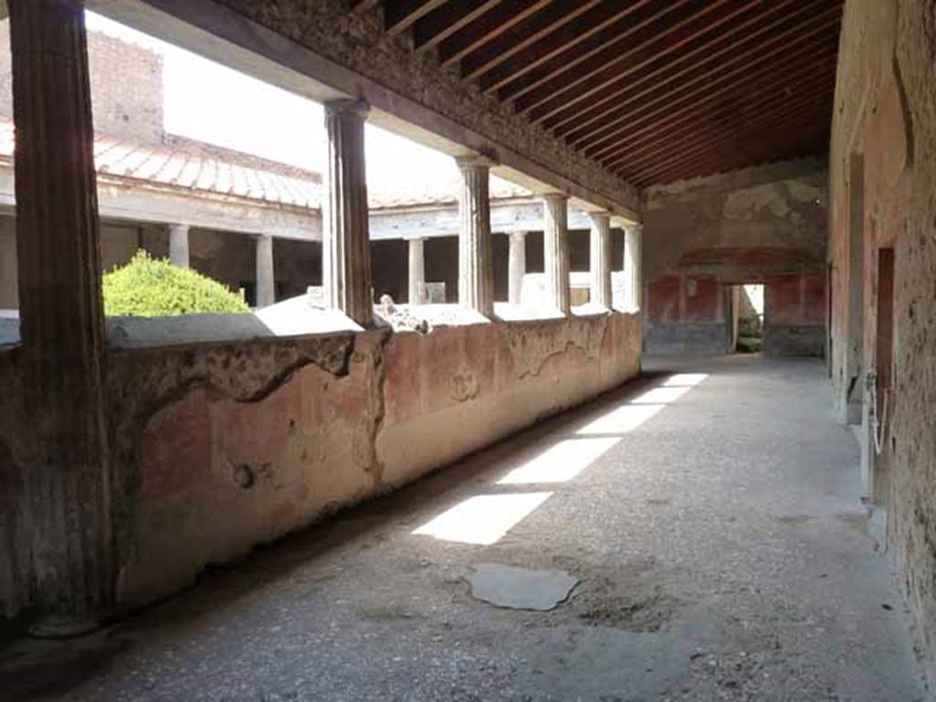 Villa of Mysteries, Pompeii. May 2010. Looking north along east side of peristyle C. 