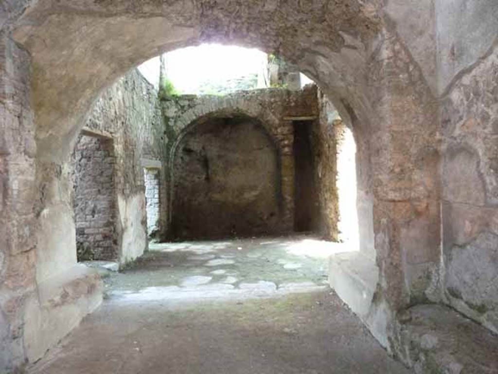 Villa of Mysteries, Pompeii. May 2010. 
Room 66, looking east from peristyle C towards the vestibule of original villa entrance, and into the unexcavated. 
