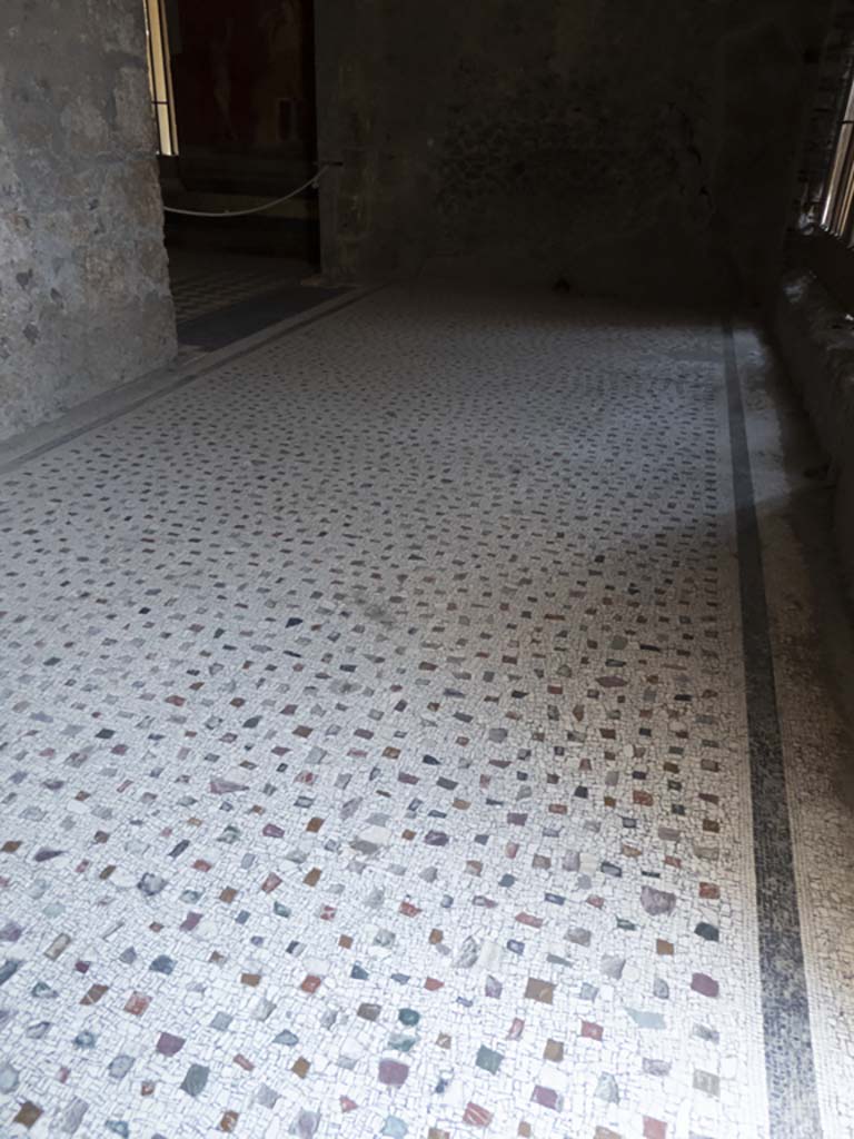 Villa of Mysteries, Pompeii. September 2017. Looking south across flooring of portico P2.
Foto Annette Haug, ERC Grant 681269 DÉCOR.
