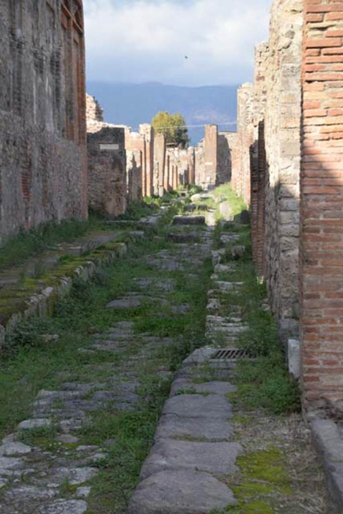 Vicolo di Eumachia, Pompeii. November 2016. Looking north along east side of VII.13.
Photo courtesy of Marie Schulze.
