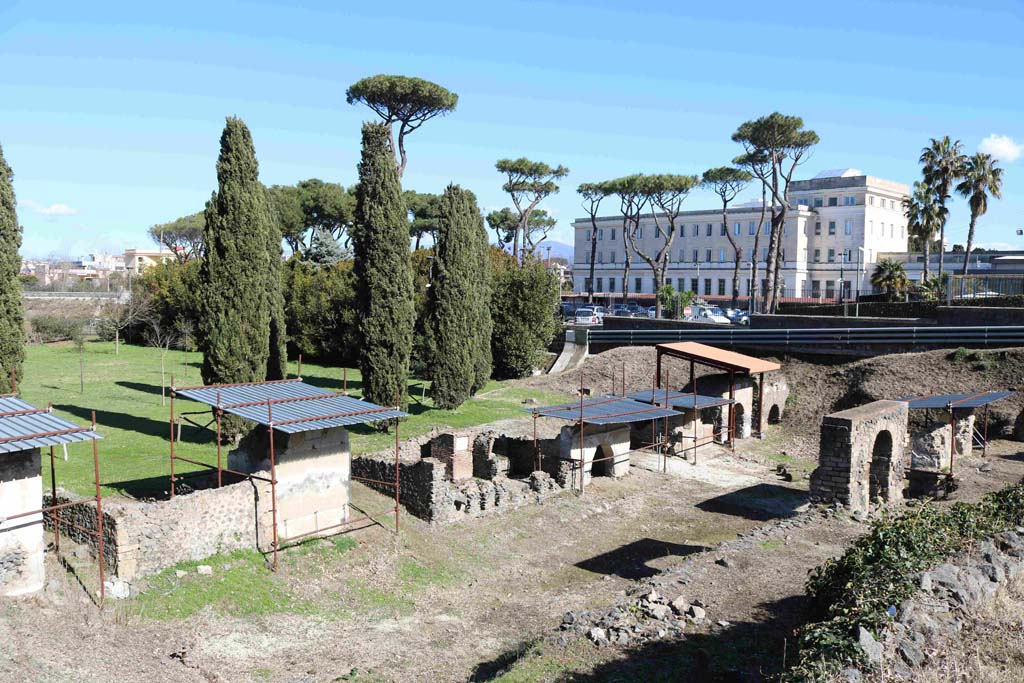 FPNG Pompeii, towards the right near terracotta coloured roof. February 2020. Looking north-east. Photo courtesy of Aude Durand.