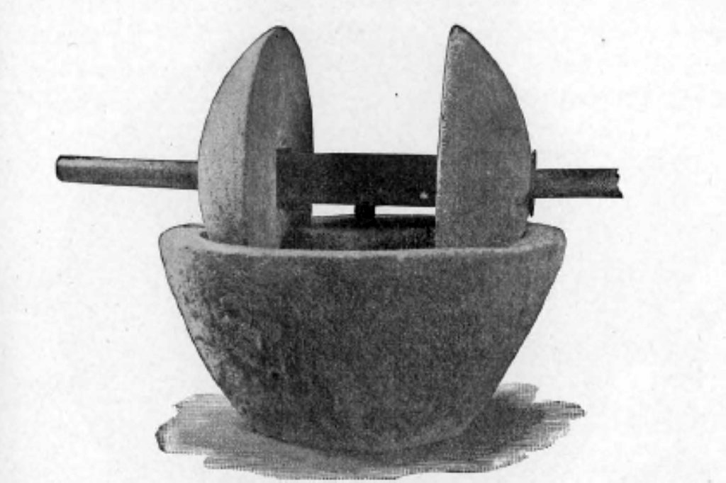 Villa della Pisanella, Boscoreale. Olive crusher.
See Mau, A., 1907, translated by Kelsey F. W. Pompeii: Its Life and Art. New York: Macmillan. p. 365, fig. 186.
