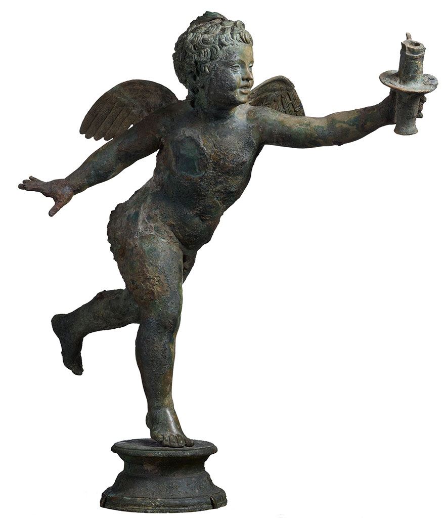 Villa della Pisanella, Boscoreale. Bronze Running Eros, Holding a Torch. 
According to the Morgan Library, the figure was found in the ruins of the Villa Maxima [=Villa Pisanella], near Boscoreale.
See https://www.themorgan.org/objects/item/114094 
Now in The Morgan Library and Museum, New York. Bequest of J.P. Morgan, Jr., inventory number AZ010.
